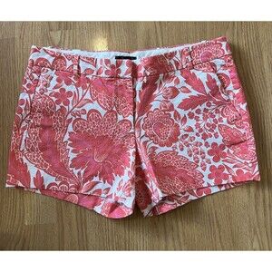 J Crew Pink White Floral Textured Chino Shorts Size 10